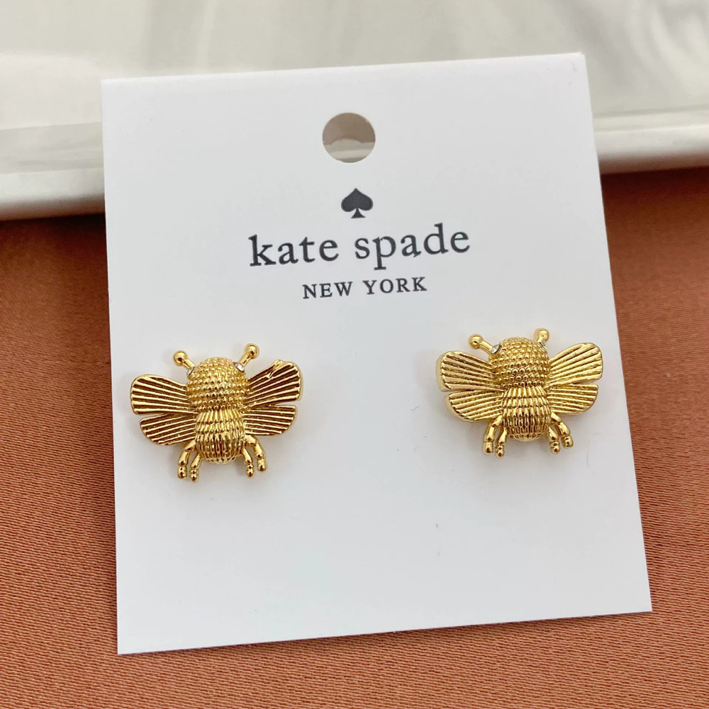 Kate SPADE Bee Design Inlaid Stud Earrings Metal